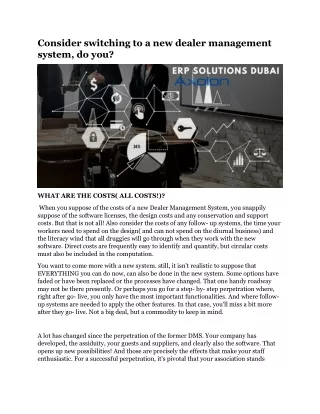 consider switching to a new dealer management