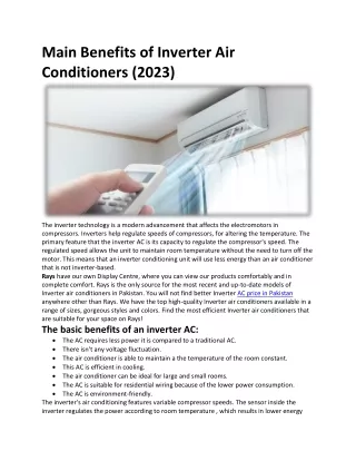 main benefits of inverter air conditioners 2023