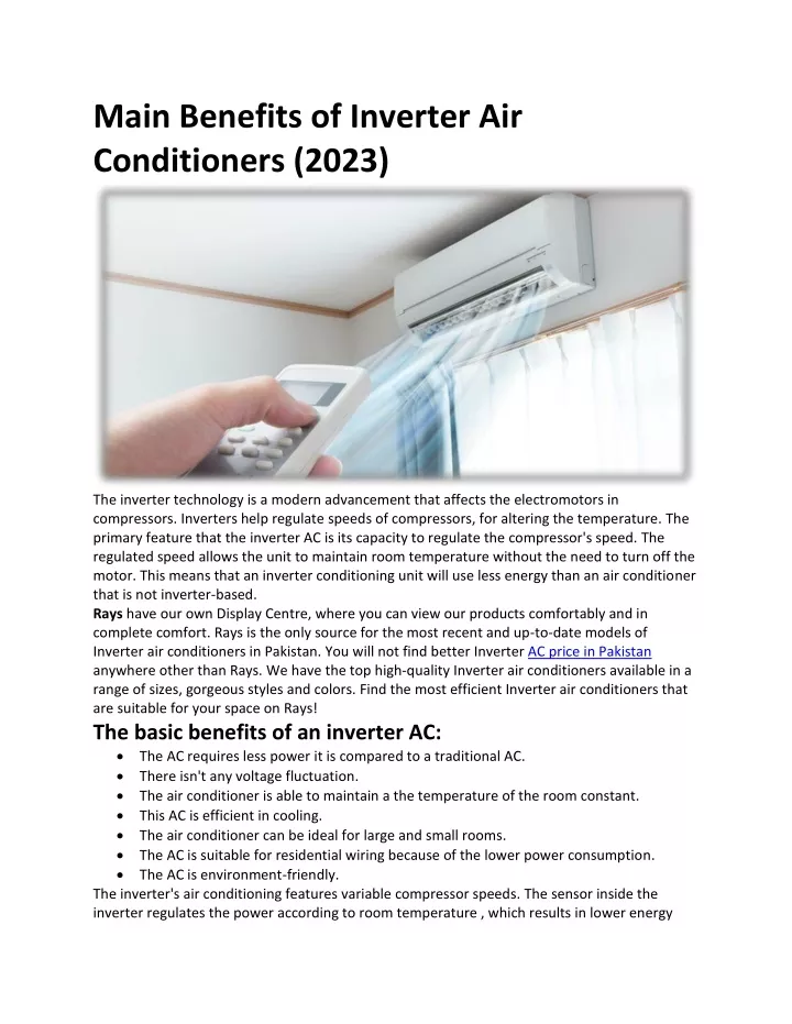 main benefits of inverter air conditioners 2023