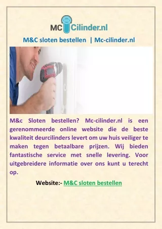 M&C sloten bestellen  | Mc-cilinder.nl