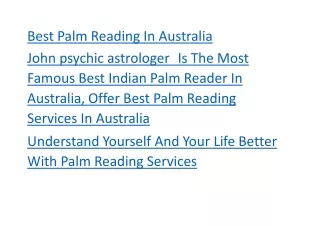 best palm reading in australia john psychic