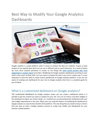 Best way to modify your Google analytics dashboards
