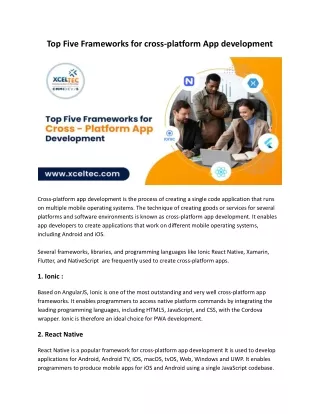 top five frameworks for cross platform