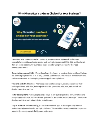 why phonegap is a great choice for your business