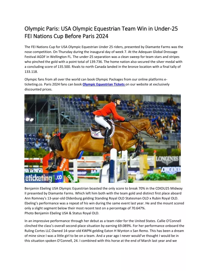 olympic olympic paris fei nations cup fei nations