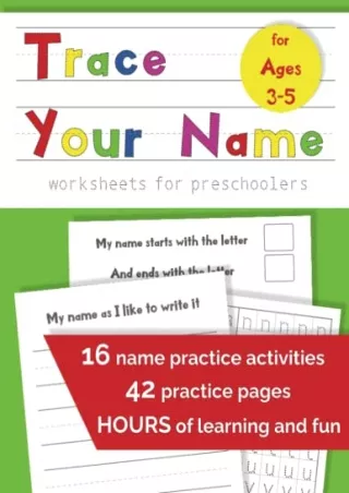 ‹download› [pdf] Trace Your Name Worksheets for Preschoolers: Name Writing
