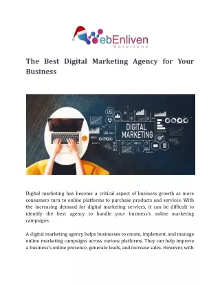 The Best Digital Marketing Agency for Your Business