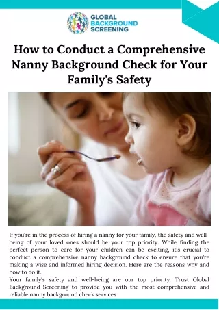 How to Conduct a Comprehensive Nanny Background Check for Your Family's Safety