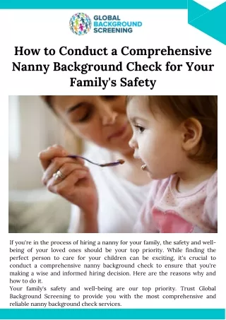 how to conduct a comprehensive nanny background