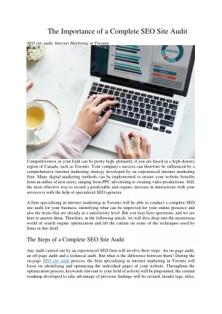 the importance of a complete seo site audit