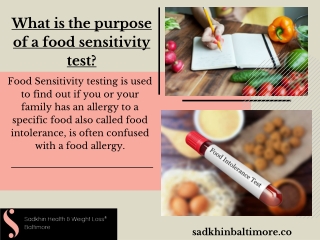What is the purpose of a food sensitivity test?