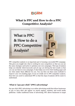 What is PPC and How to do a PPC Competitive Analysis