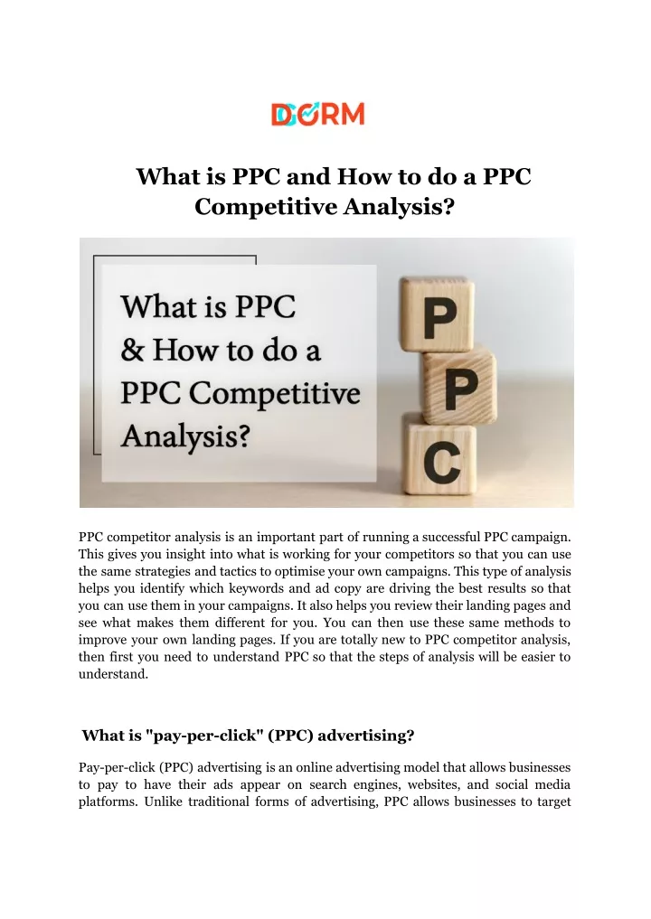 what is ppc and how to do a ppc competitive