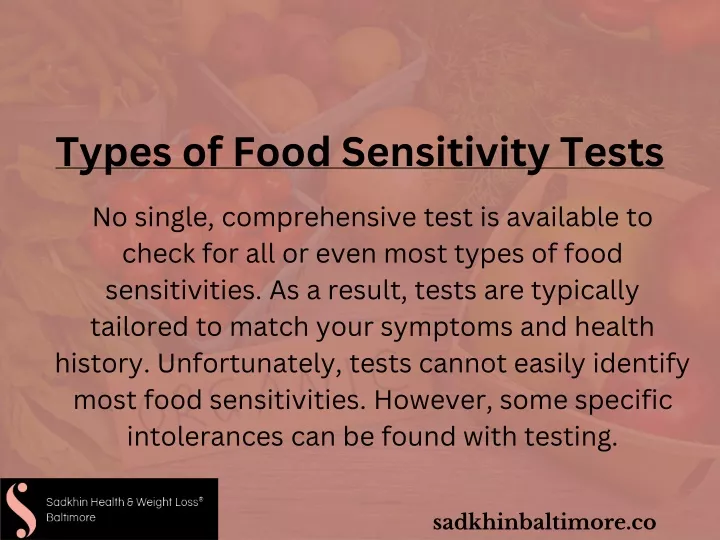 types of food sensitivity tests