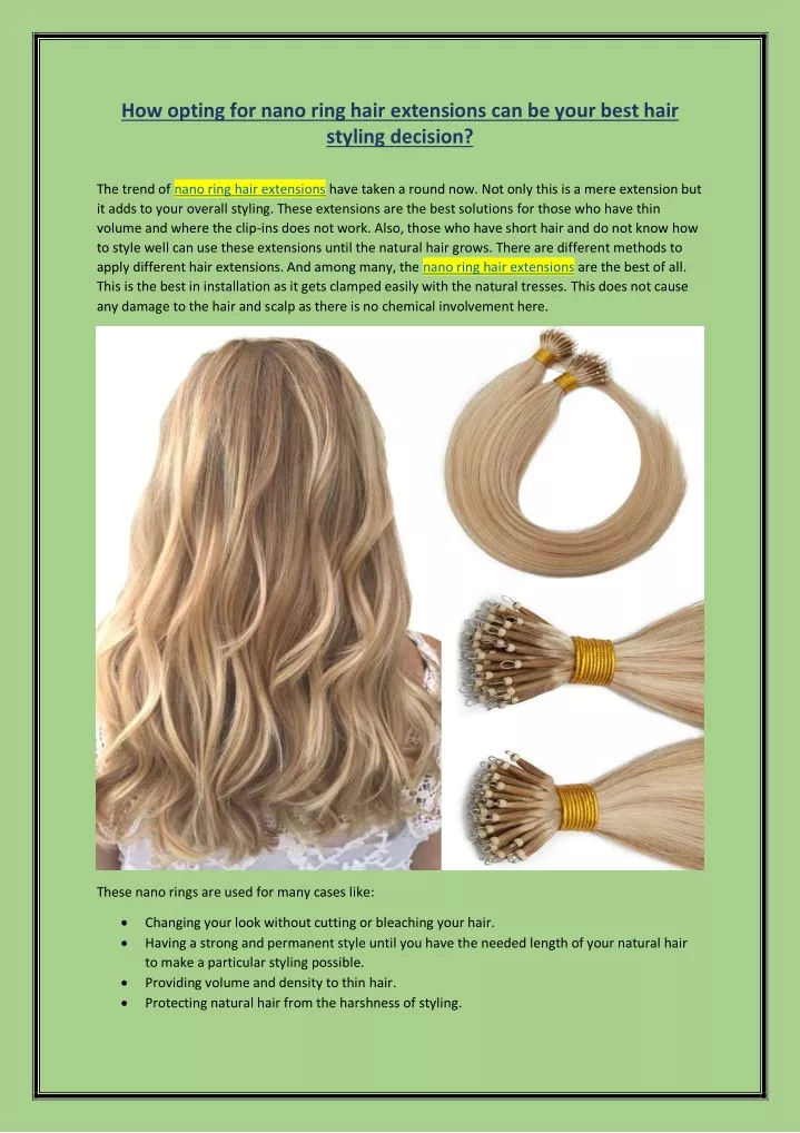 how opting for nano ring hair extensions