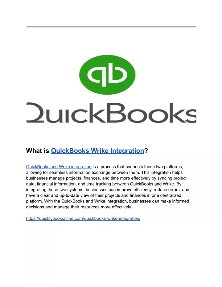 what is quickbooks wrike integration