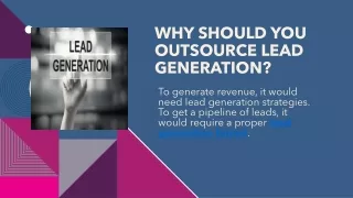 Why Should You Outsource Lead Generation