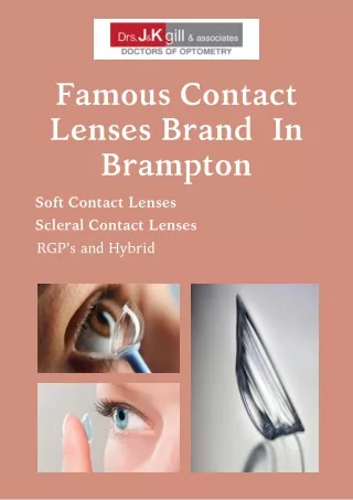 Famous Contact Lenses Brand  In Brampton