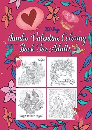 download Jumbo Valentine Coloring Book For Adults: Adult Jumbo Coloring Book