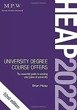 free pdf HEAP 2022: University Degree Course Offers