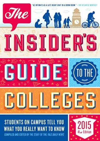 [pdf] epub download The Insider's Guide to the Colleges, 2015: Students on Campu