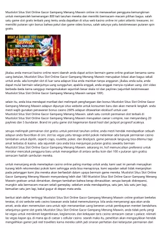 Permainan Mustislot situs slot online Gacor Gampang Menang Maxwin Ideal Casino O