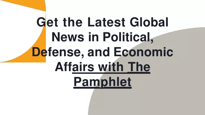 get the latest global news in political defense