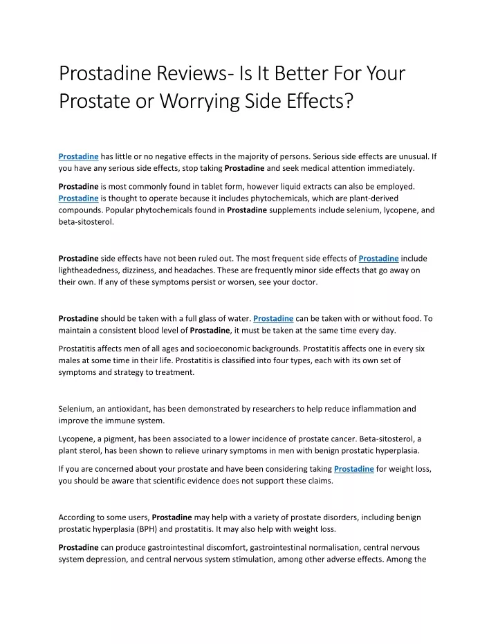 prostadine reviews is it better for your prostate