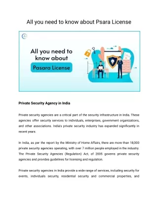 all you need to know about psara license