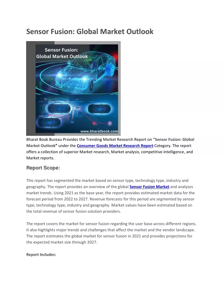 sensor fusion global market outlook