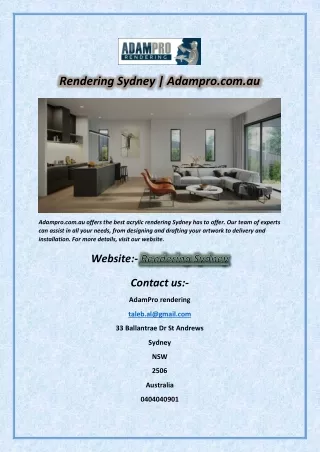 rendering sydney adampro com au