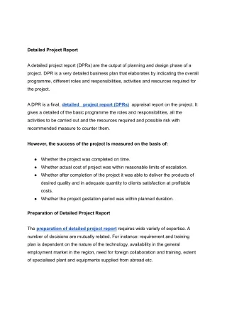 Detailed Project Report
