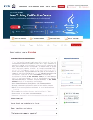 Best Java training institute| KVCH training