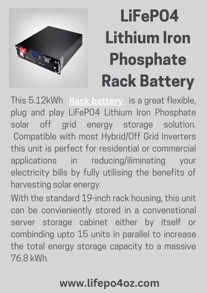 PPT - Buy the Best LiFePO4 Lithium Iron Phosphate Rack Battery ...