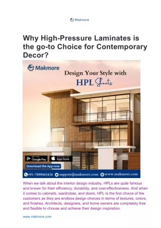 Why High-Pressure Laminates is the go-to Choice for Contemporary Decor?