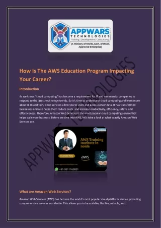 How is the AWS Education program impacting your career