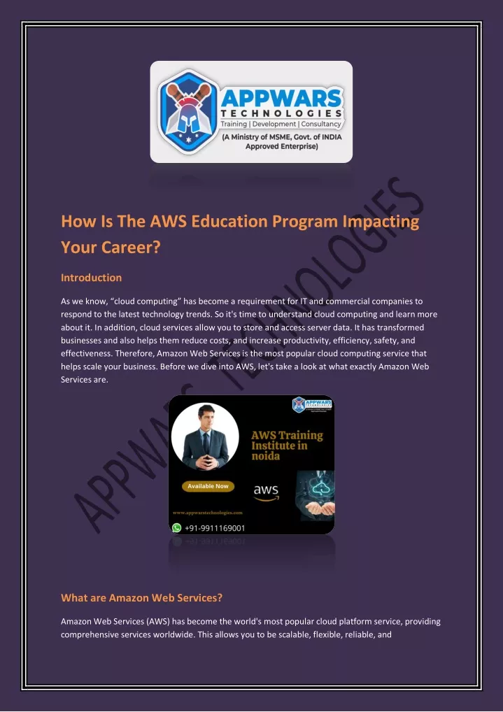 how is the aws education program impacting your