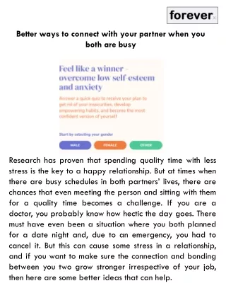 Better ways to connect with your partner when you both are busy