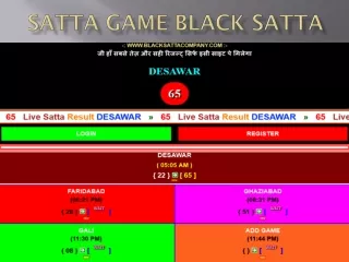 Satta numbers Games, and black satta games