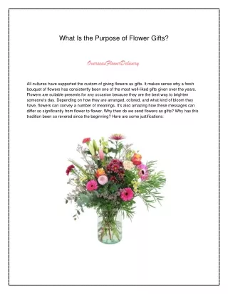 What Is the Purpose of Flower Gifts