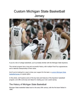 Custom Michigan State Basketball Jersey