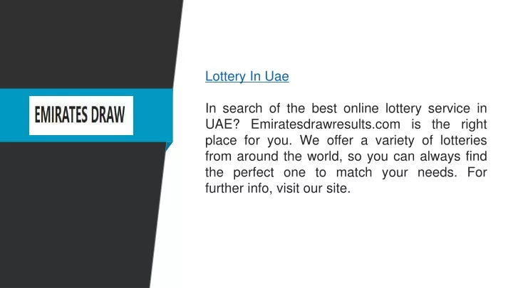 lottery in uae in search of the best online