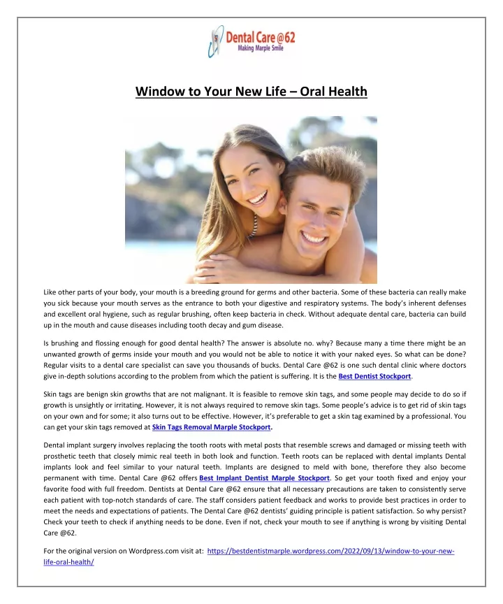 window to your new life oral health