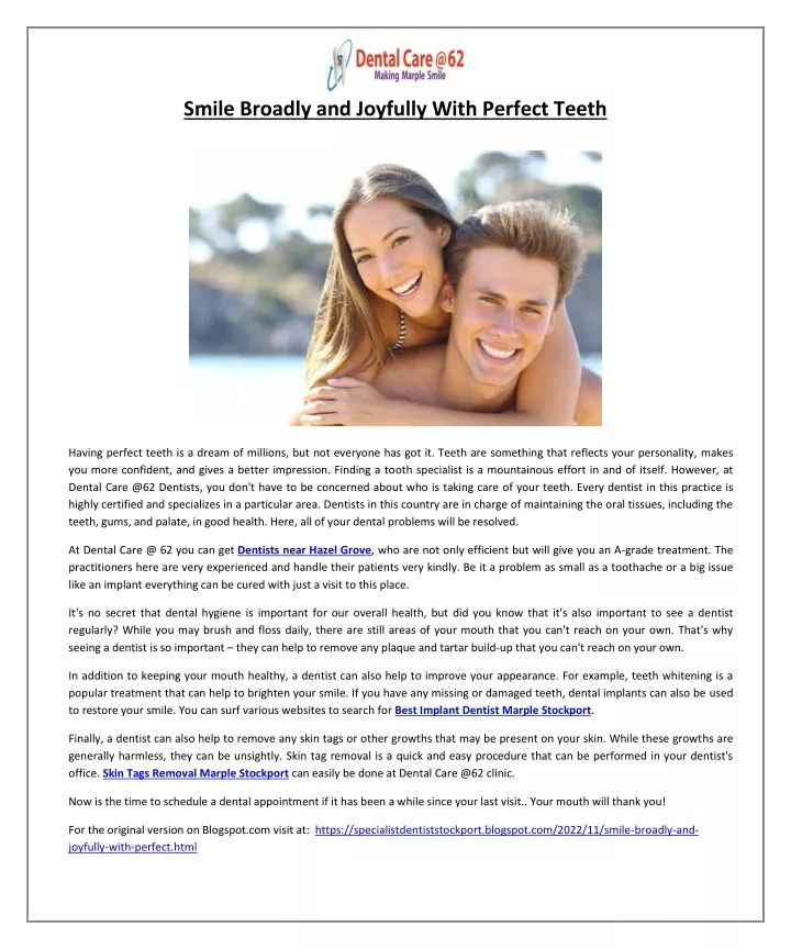 smile broadly and joyfully with perfect teeth