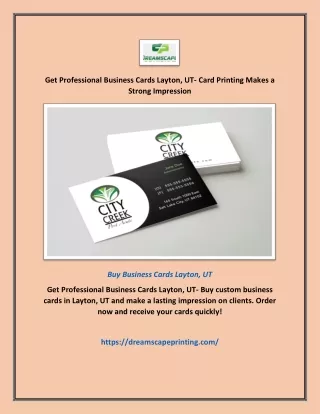 Get Professional Business Cards Layton, UT- Card Printing Makes a Strong Impress