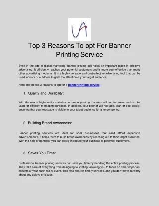top 3 reasons to opt for banner printing service
