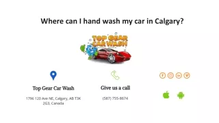 Where can I hand wash my car in Calgary?