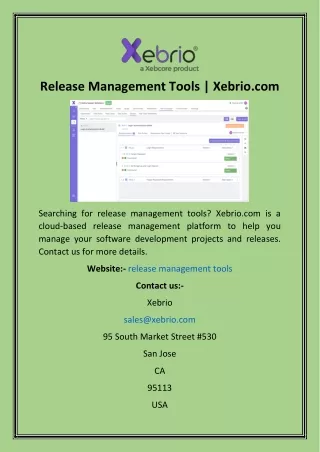 Release Management Tools  Xebrio