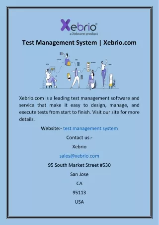 Test Management System  Xebrio