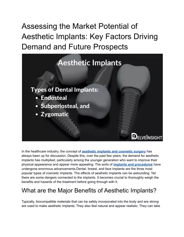 assessing the market potential of aesthetic